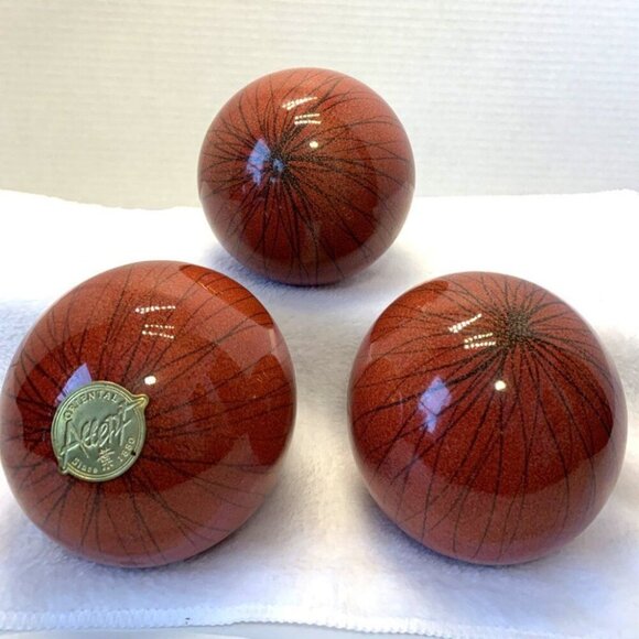Oriental Accent Since 1880 Porcelain Decorative Ball Lot Of 3 - Picture 3 of 5